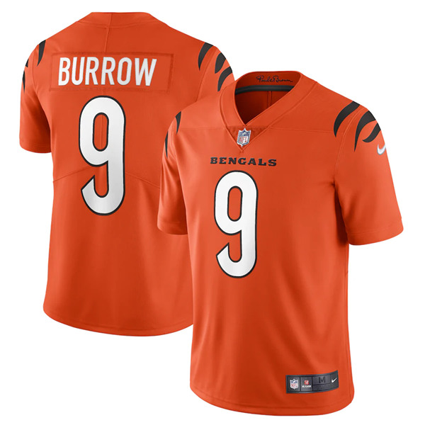 Toddlers Cincinnati Bengals #9 Joe Burrow #9 Joe Burrow Orange Vapor Limited Stitched Jersey